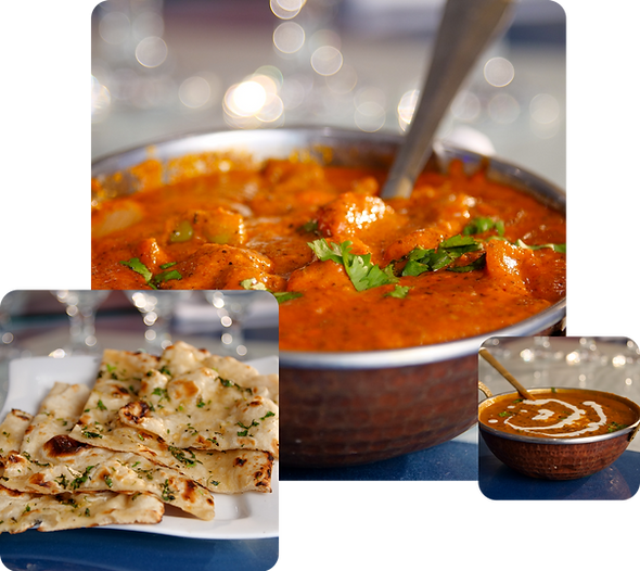 Garlic Naan, Chicken Tikka Masala, Daal Makhani Indian Buffet